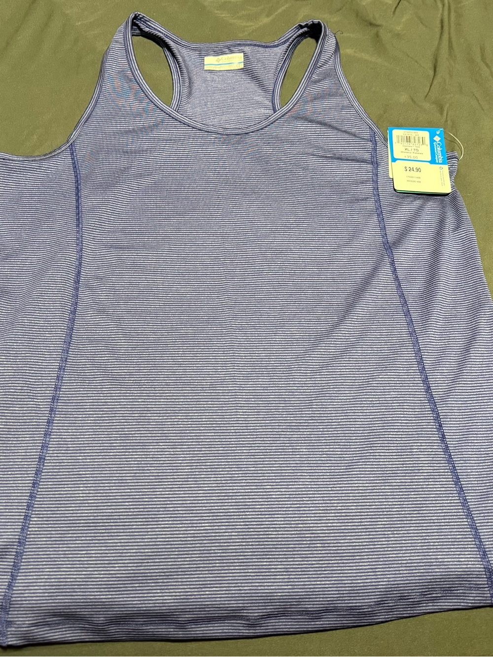 Columbia Women's Light Purple Striped Racerback Tank Top